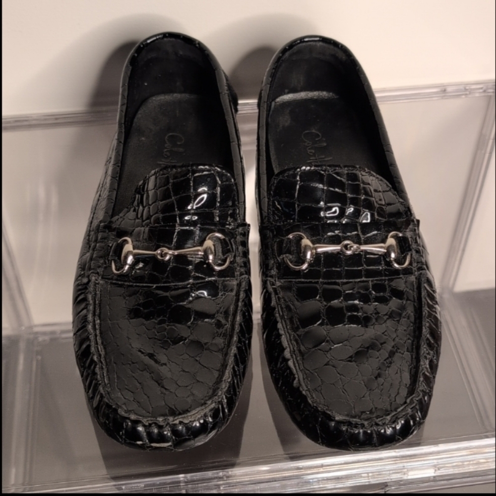 Cole Haan Crocodile Driving Mocs Women's 6.5B Loafers Black D28096 Old Money - Picture 9 of 12